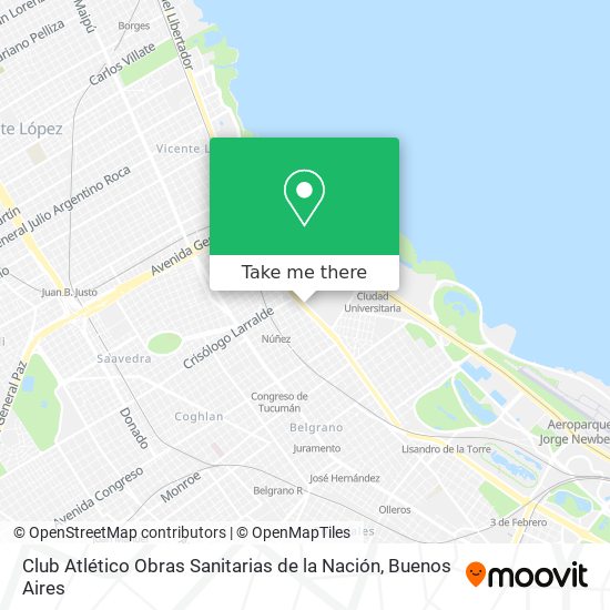 Mapa de Club Atlético Obras Sanitarias de la Nación