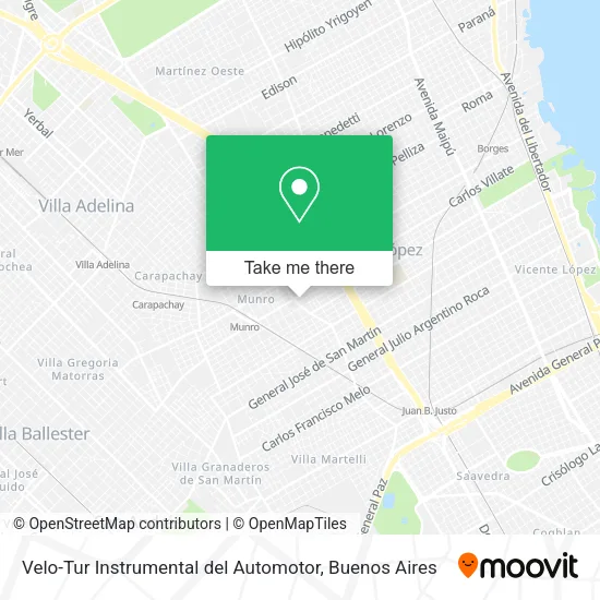 Velo-Tur Instrumental del Automotor map