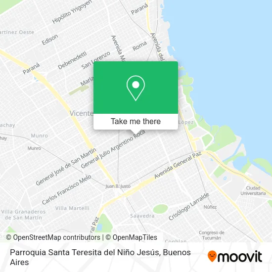 Mapa de Parroquia Santa Teresita del Niño Jesús