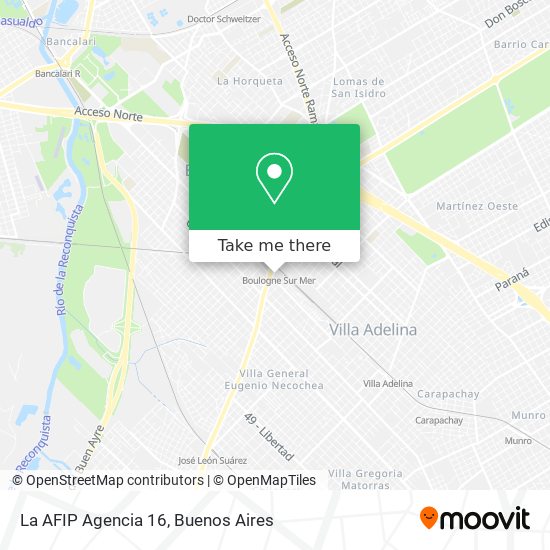 La AFIP Agencia 16 map