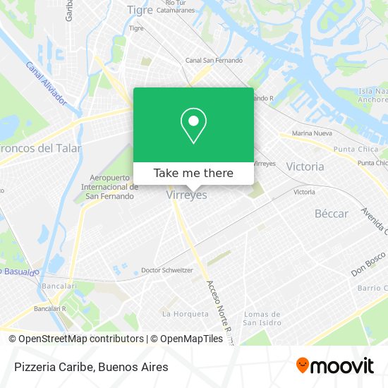 Mapa de Pizzeria Caribe
