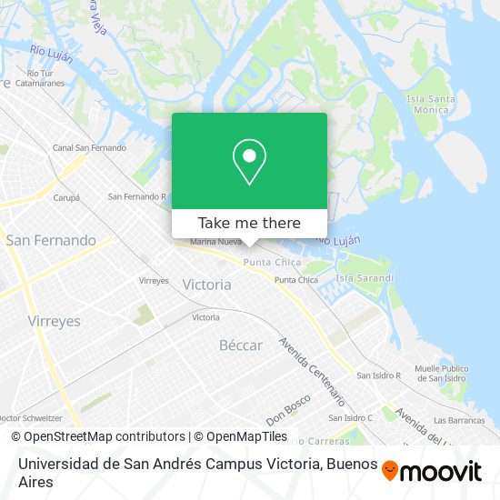 Mapa de Universidad de San Andrés Campus Victoria