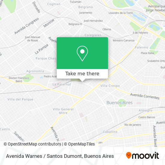 Mapa de Avenida Warnes / Santos Dumont