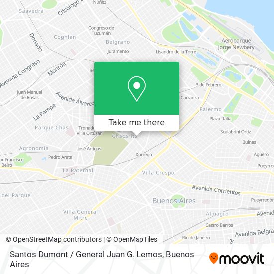 Santos Dumont / General Juan G. Lemos map