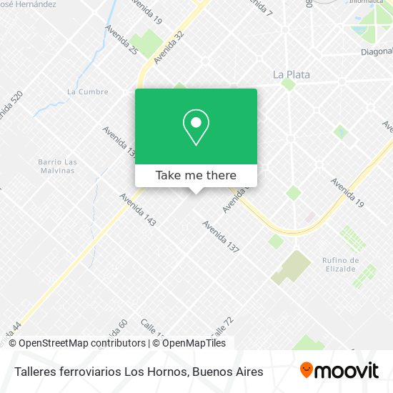 Mapa de Talleres ferroviarios Los Hornos