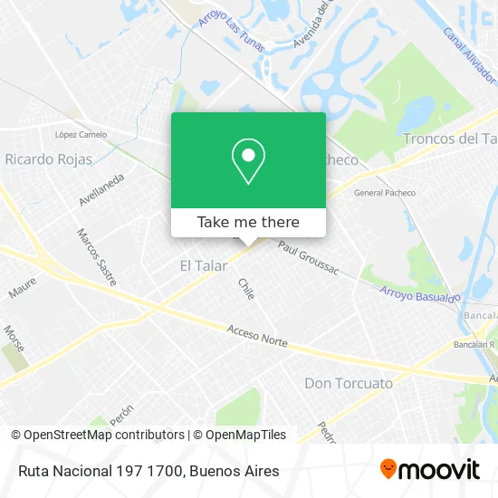 Ruta Nacional 197 1700 map