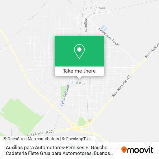 Auxilios para Automotores-Remises El Gaucho Cadeteria Flete Grua para Automotores map