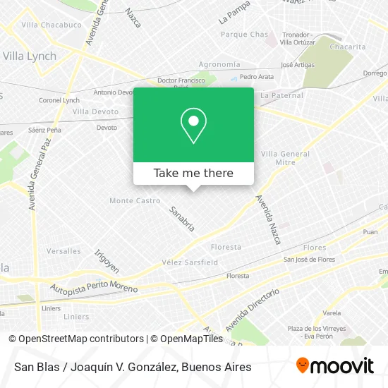 Mapa de San Blas / Joaquín V. González