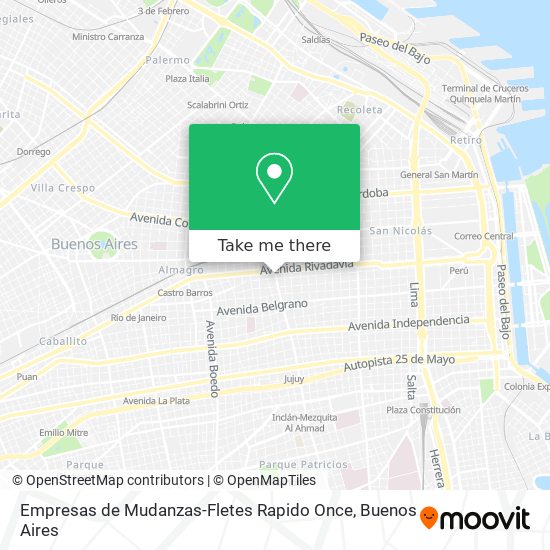 Empresas de Mudanzas-Fletes Rapido Once map