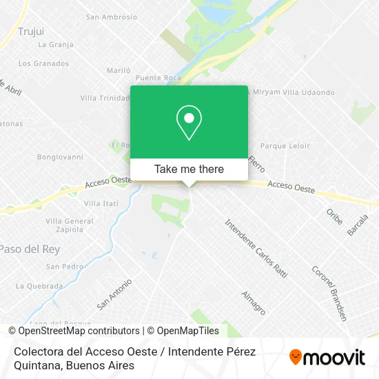 Mapa de Colectora del Acceso Oeste / Intendente Pérez Quintana