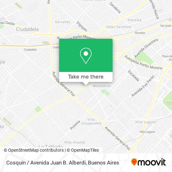 Mapa de Cosquín / Avenida Juan B. Alberdi