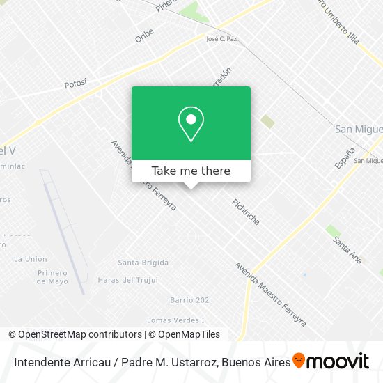 Intendente Arricau / Padre M. Ustarroz map