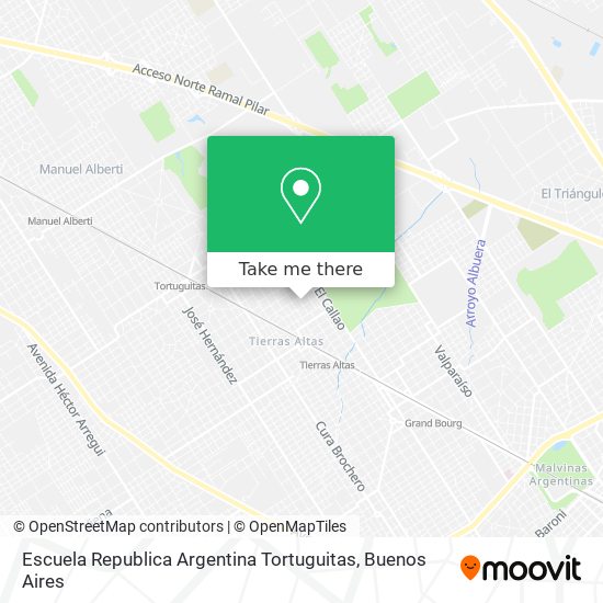 Mapa de Escuela Republica Argentina Tortuguitas