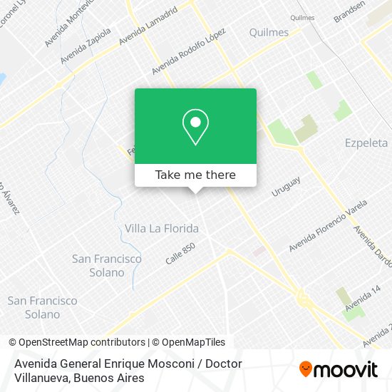 Mapa de Avenida General Enrique Mosconi / Doctor Villanueva