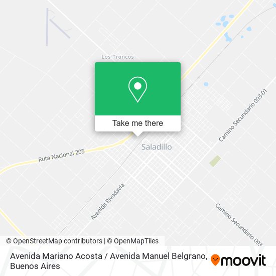 Mapa de Avenida Mariano Acosta / Avenida Manuel Belgrano