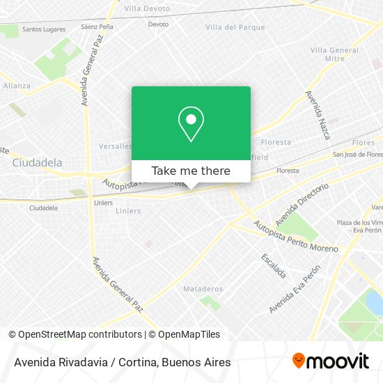 Avenida Rivadavia / Cortina map