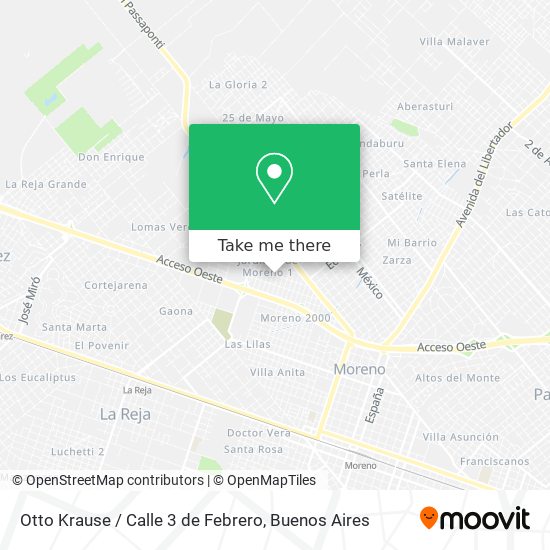 Mapa de Otto Krause / Calle 3 de Febrero