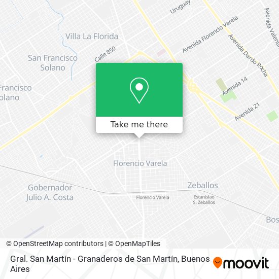 Gral. San Martín - Granaderos de San Martín map