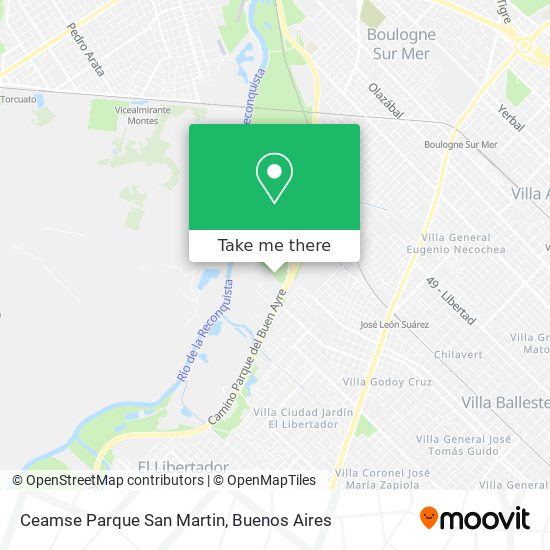 Ceamse Parque San Martin map