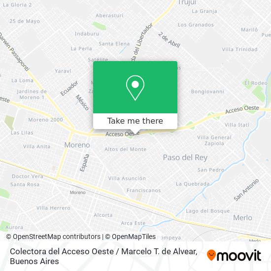 Colectora del Acceso Oeste / Marcelo T. de Alvear map