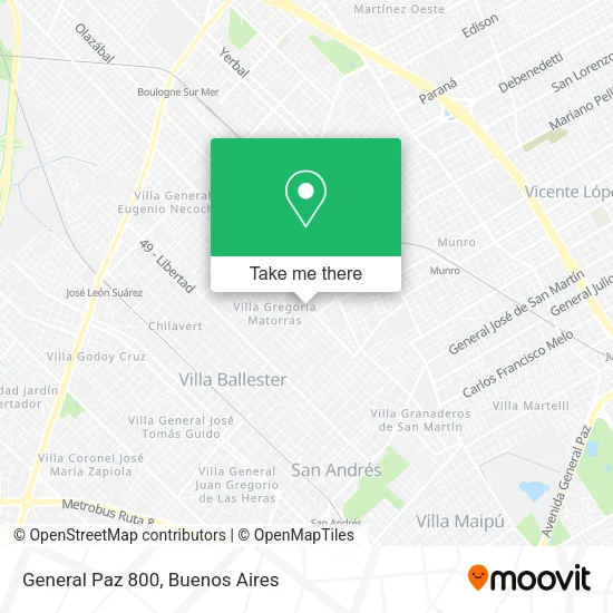 Mapa de General Paz 800
