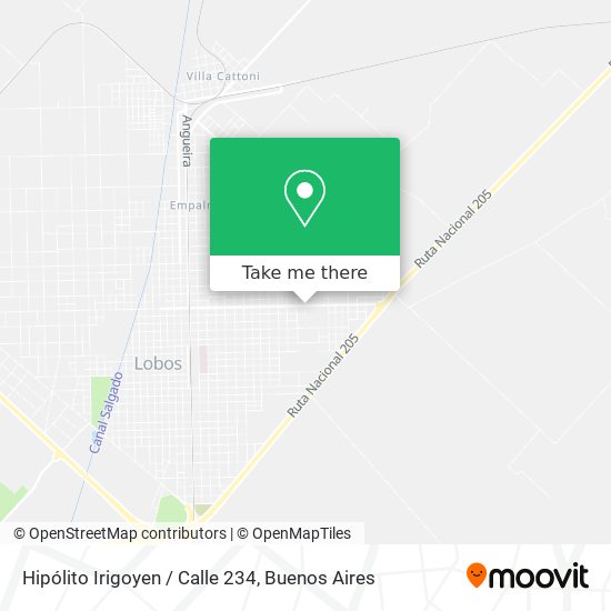 Hipólito Irigoyen / Calle 234 map