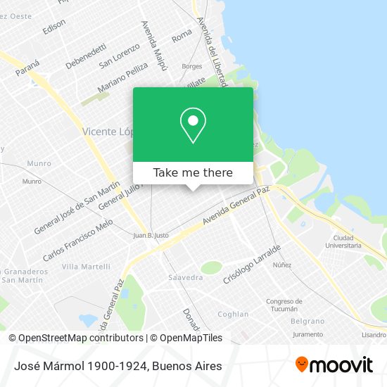José Mármol 1900-1924 map