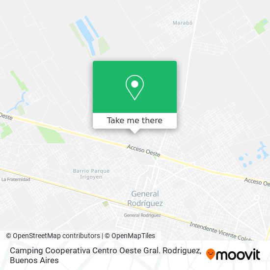 Camping Cooperativa Centro Oeste Gral. Rodriguez map