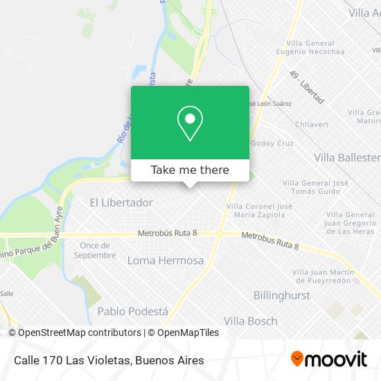 Calle 170 Las Violetas map