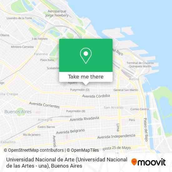 Universidad Nacional de Arte (Universidad Nacional de las Artes - una) map