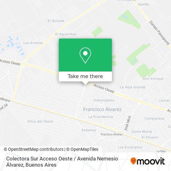 Mapa de Colectora Sur Acceso Oeste / Avenida Nemesio Álvarez