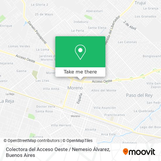 Colectora del Acceso Oeste / Nemesio Álvarez map