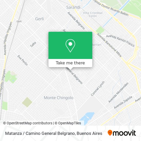 Matanza / Camino General Belgrano map