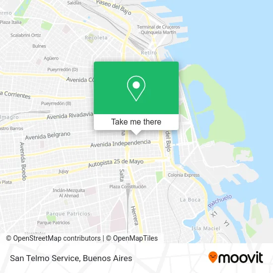 San Telmo Service map
