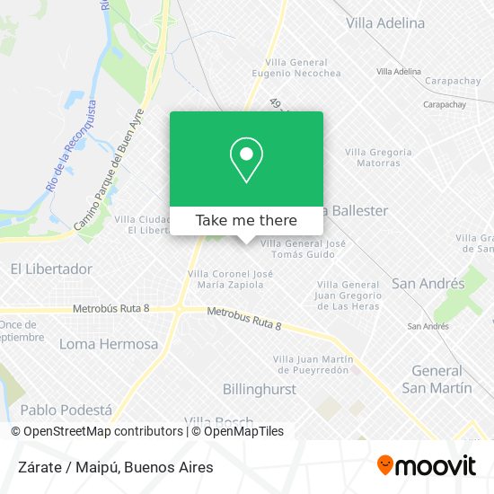 Zárate / Maipú map