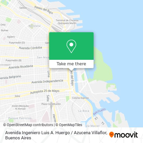 Avenida Ingeniero Luis A. Huergo / Azucena Villaflor map