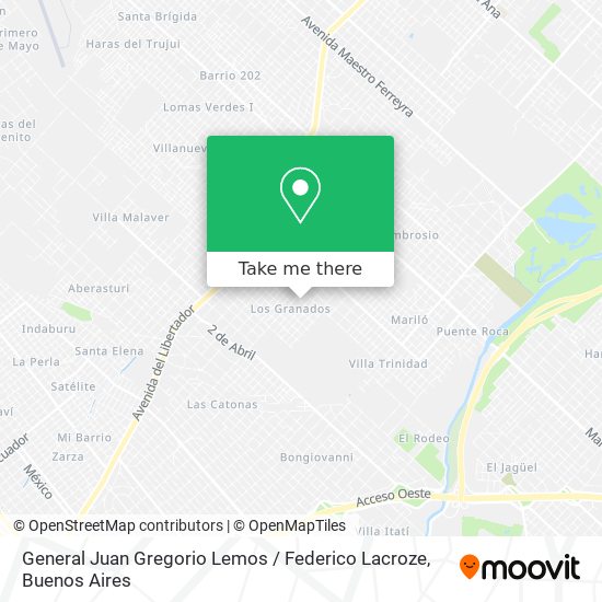 General Juan Gregorio Lemos / Federico Lacroze map