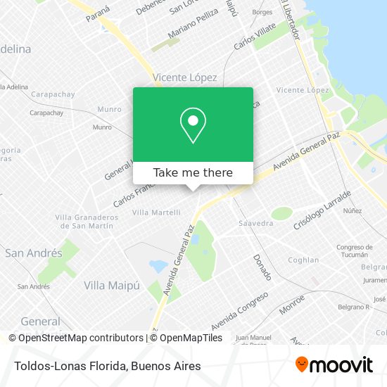 Mapa de Toldos-Lonas Florida