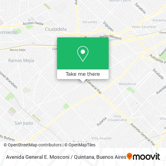 Avenida General E. Mosconi / Quintana map