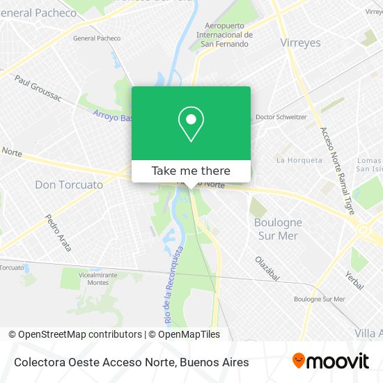 Mapa de Colectora Oeste Acceso Norte