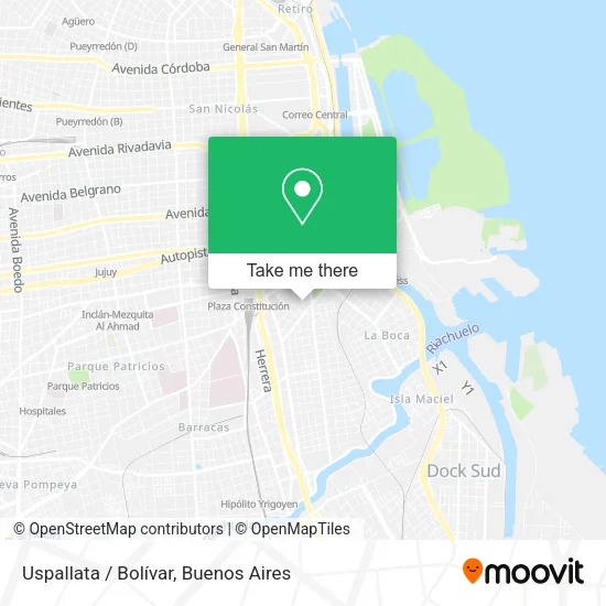 Uspallata / Bolívar map