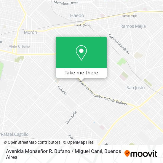 Mapa de Avenida Monseñor R. Bufano / Miguel Cané