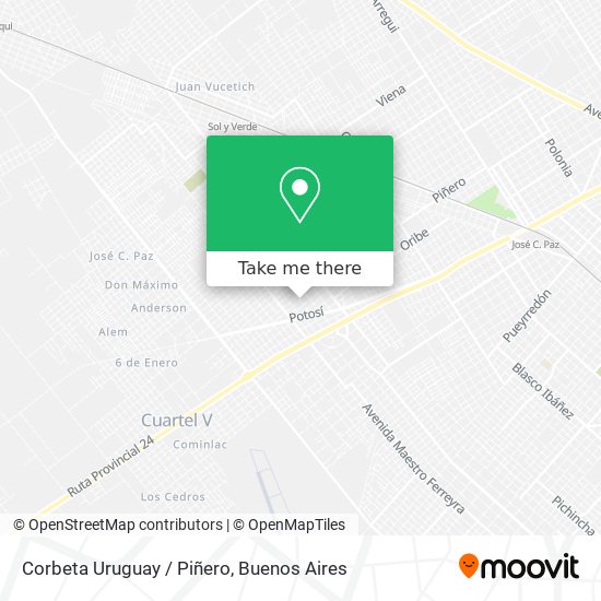Corbeta Uruguay / Piñero map