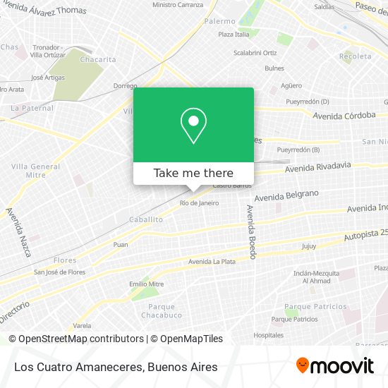 Los Cuatro Amaneceres map