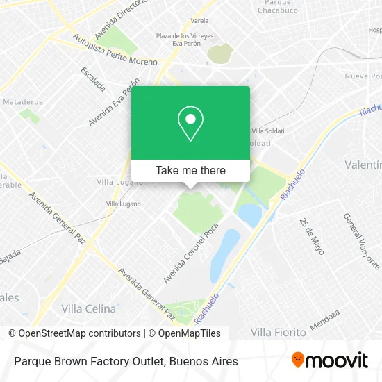 Parque Brown Factory Outlet map