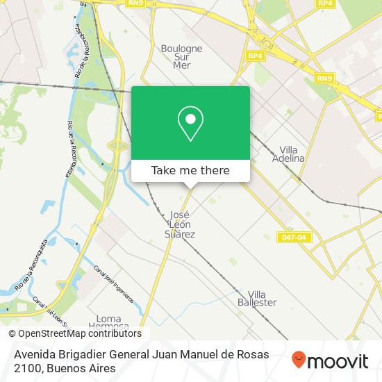 Mapa de Avenida Brigadier General Juan Manuel de Rosas 2100
