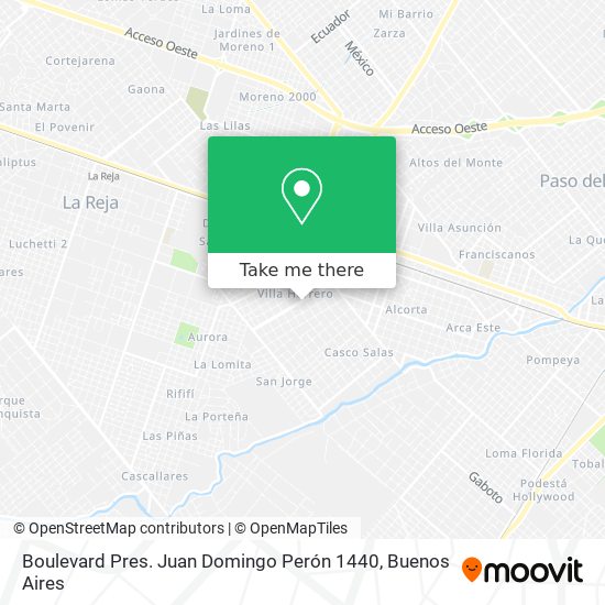 Mapa de Boulevard Pres. Juan Domingo Perón 1440