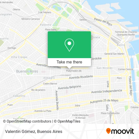 Mapa de Valentín Gómez