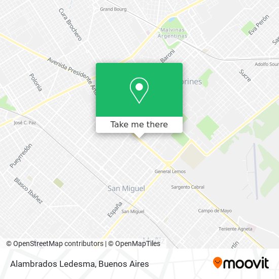 Alambrados Ledesma map
