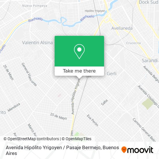Mapa de Avenida Hipólito Yrigoyen / Pasaje Bermejo